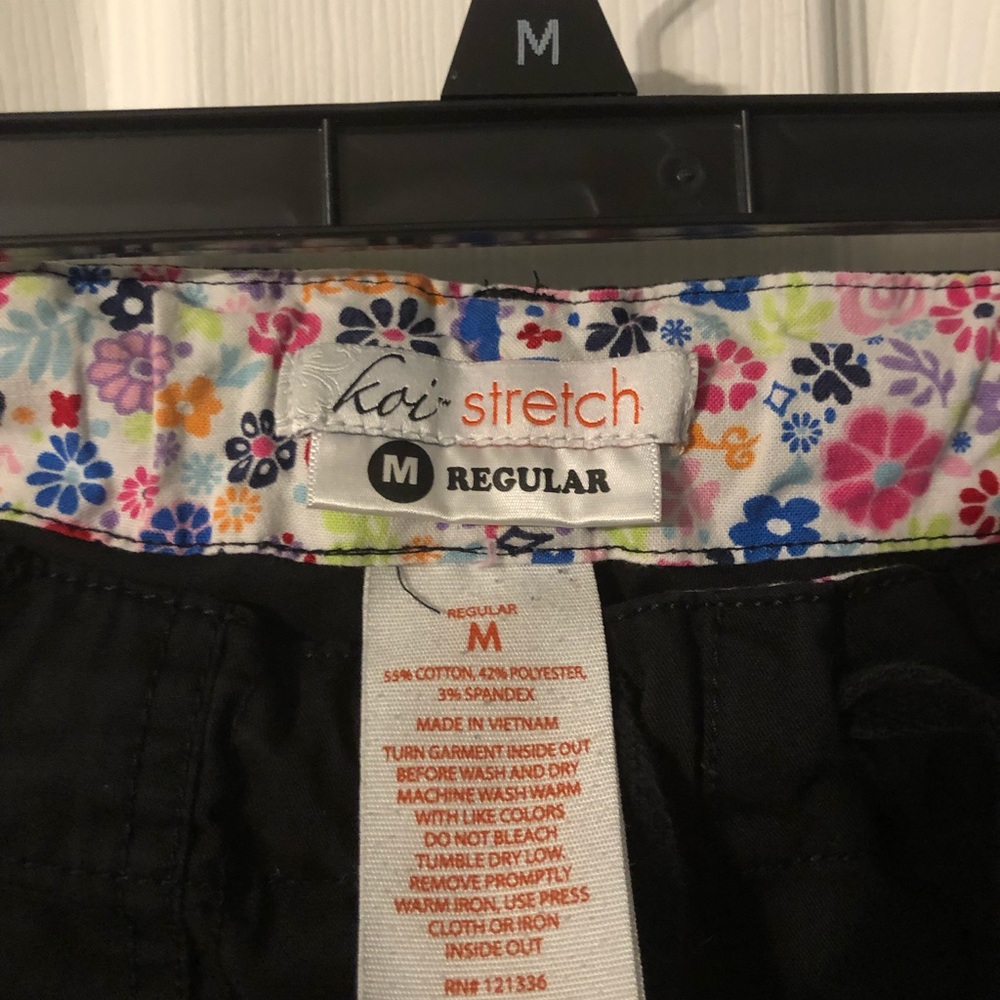 Koi straight leg black scrub pants